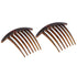 Parcelona French Basic 7 Teeth Tortoise Shell Matte Large 4” Celluloid Set of 2 Side Hair Combs for Women and Girls