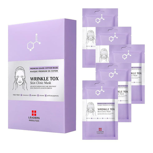Wrinkle Tox Skin Clinic Mask - Adenosine-Infused Anti-Aging Facial Sheet for Fine Lines and Firmness (5 Sheets)