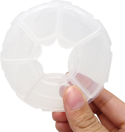 Honbay Set 2PCS Clear Round Plastic Storage Box by