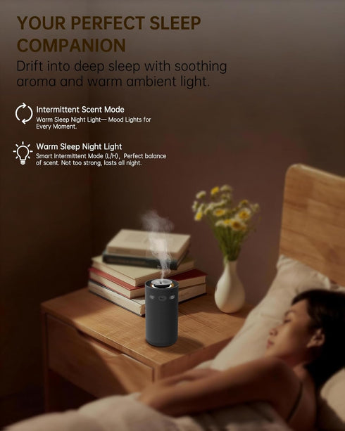 VINIPO Waterless Essential Oil Diffuser,Portable Car Aromatherapy Diffuser,Rechargeable Cordless Scent Device