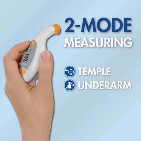 Temple & Underarm Thermometer | Infrared Measurements | Fast 4-Second Readout | Fever Alert | Backlit Display |