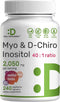 Myo-Inositol & D-Chiro Inositol Supplement (40:1) 2,050mg Per Serving, 240 Veggie Capsules for Women Health