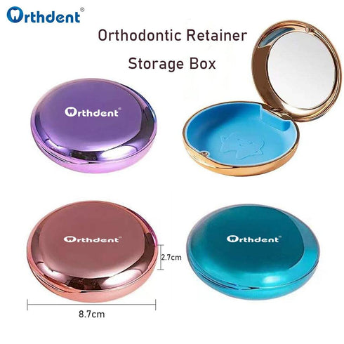 Solid Orthodontic Retainer Case - Aligner and Retainer Case with Magnetic Closure (Purple)
