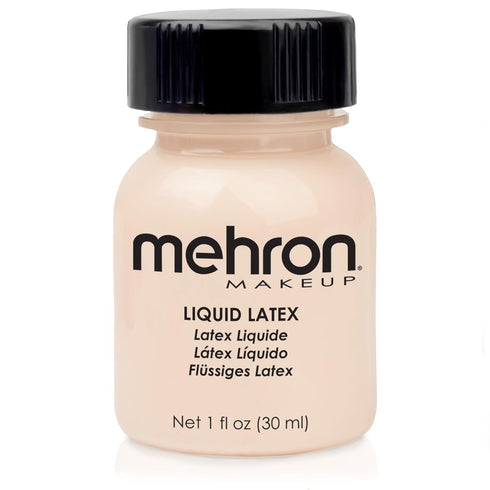 Mehron Makeup Liquid Latex, SFX Makeup, Halloween, Latex Glue for Skin, Special FX Prosthetic Glue, 1 fl oz