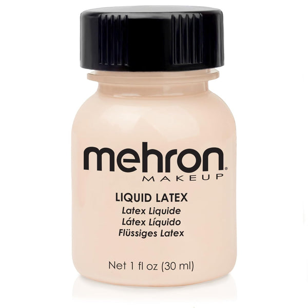 Mehron Makeup Liquid Latex, SFX Makeup, Halloween, Latex Glue for Skin, Special FX Prosthetic Glue, 1 fl oz