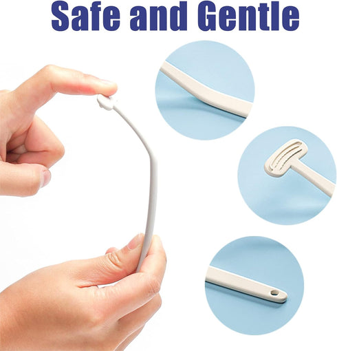 6 Pack Tongue Scraper, Plastic Tongue Cleaner Brush for Adults, Tongue Scrubber for Better Breath Dental Care Supplies