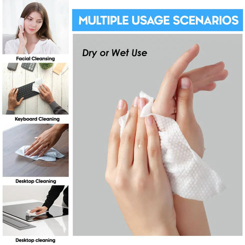 Herb Life 100 Pcs-Disposable Face Towels, Disposable wipeFacial Cleansing Cloths & TowelettesDisposable Cleansing