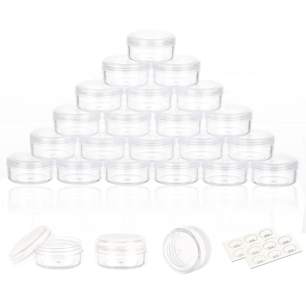 ZEJIA 3 Gram Sample Containers with Lids - 25 Count Tiny Jars, 3ML Makeup Cosmetic Containers for Beauty Products