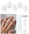 Semi Cured Gel Nail Strips, 20 PCS White Checkered Gel Nail Stickers, UV Light Required for Salon Quality