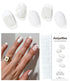 Semi Cured Gel Nail Strips, 20 PCS White Checkered Gel Nail Stickers, UV Light Required for Salon Quality