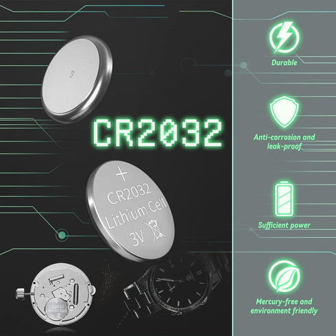 anmas rucci 100 Pieces CR2032 3V Lithium Coin Button Cell Batteries
