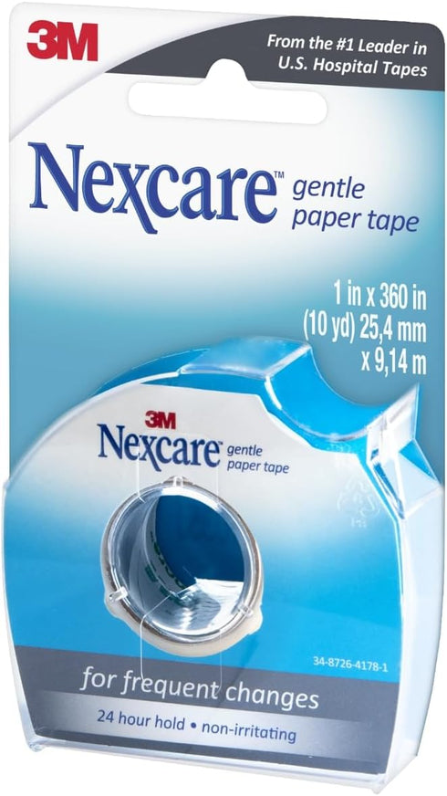 Nexcare Gentle Paper Tape Dispenser, Medical Paper Tape, 1 in x 10 Yds, 1 Dispenser