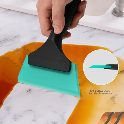 EHDIS 5 Inch Small Squeegee Rubber Window Tint Scraper for Car, Glass, Mirror, Shower, Door, Bathroom Cleaning (Light