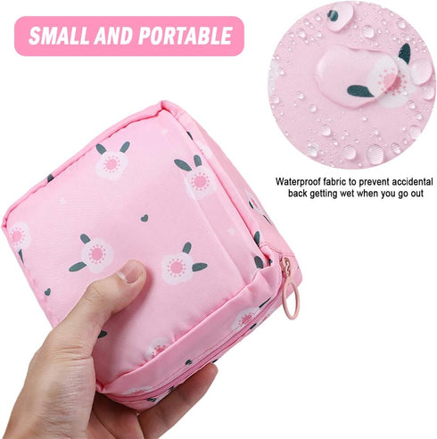 Ladies(2 Pack) Sanitary Napkin Storage Bag,Menstrual Cup Pouch,Nylon Portable Sanitary Napkin Pads Storage Bags