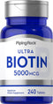 Piping Rock Biotin 5000mcg | 240 Tablets | Vegetarian, Non-GMO, Gluten Free Beauty Vitamin Supplement