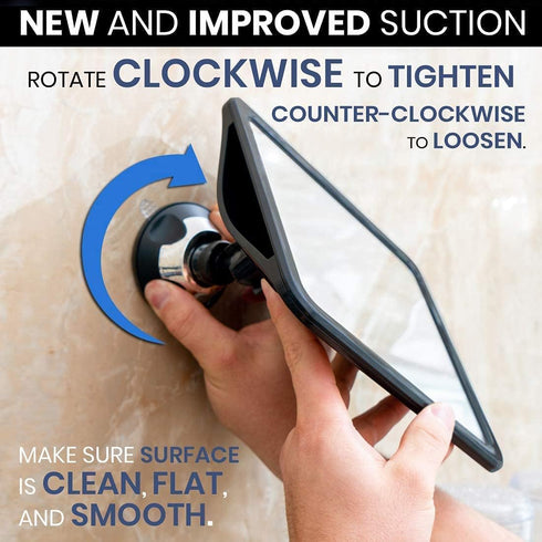 MIRRORVANA Fogless Shower Mirror for Shaving, 8" x 7", with Upgraded Suction & Dual Anti Fog Design, Shatterproof