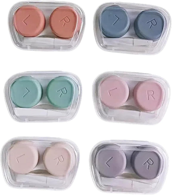 YKuzLx 6 Pack Contact Lens Case, Portable Contact Case with Applicator Tool Tweezer,