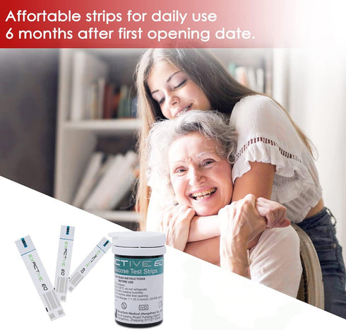 Blood Glucose Monitor Kit - Exactive EQ Diabetes Testing Kit with 50 Codefree Test Strips and Lancets