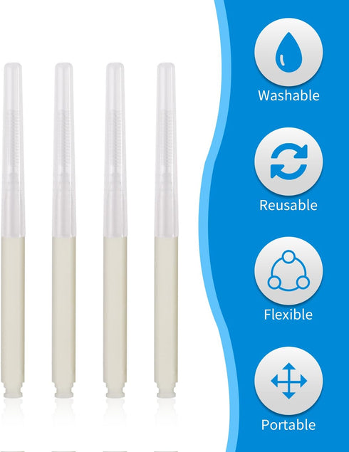 Interdental Brush, 80pcs Disposable Toothpick Dental Flossing Tools, Oral Hygiene Flosser Tooth Cleaning Head (White