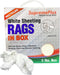 Recycled White Sheeting Rags - 100% Cotton Blend Lint Free Wiping Cloth, Bulk Cleaning Rag (5 lbs. Compressed Box)