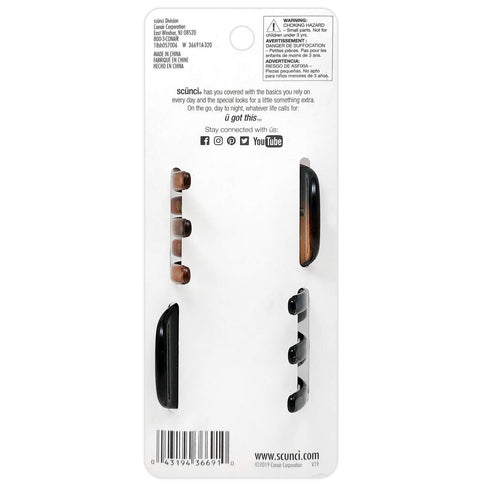 Scunci Chunky Jaw Clips, No-Slip Grip, All-Day Hold, 2-Pieces per Pack (2-Pack)