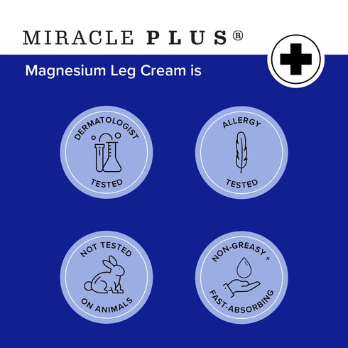 Miracle Plus Magnesium Cream for Leg Relief, Calming Lotion Herbal Moisturizer Topical Body Butter, 8 Oz