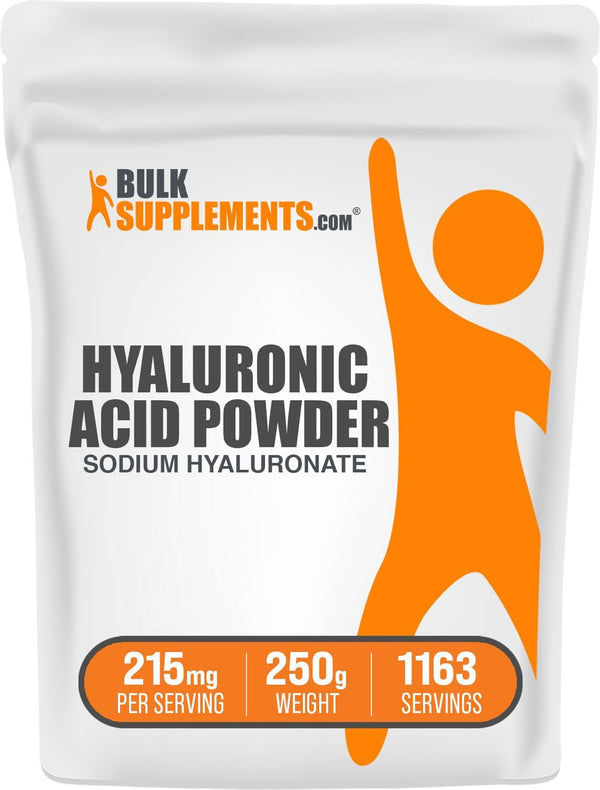 BulkSupplements.com Hyaluronic Acid Powder, 215mg per Serving, Gluten Free, 250g (8.8 oz)