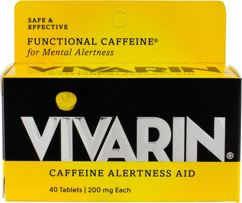 Vivarin Alertness Aid Tablets, 40 Count, 200mg Tablets (4 Pack)
