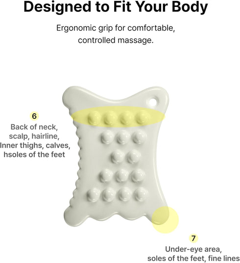 RETURNITY Ceramic Gua Sha Facial Tool for Lymphatic Drainage, Face Massager for Sculpting and De Puffing, Jawline
