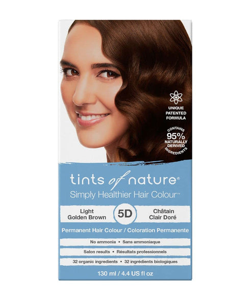 Tints of Nature Light Golden Brown Permanent Hair Dye, 5D, 4.4 fl oz, Ammonia-Free
