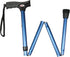 Carex Soft Grip Folding Cane, Adjustable Height (33"-37"), Metallic Blue, Anti-Slip Rubber Tip