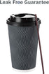 SPRINGPACK 16 oz (90 Set) Disposable Coffee Cups with Lids and Straws - Togo Hot Paper Coffee Cup with Lid To Go