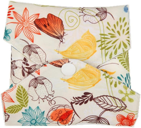 Sigzagor 5 NEW Panty Liners Cloth Menstrual Pads Sanitary Reusable Washable White Assorted Random Prints