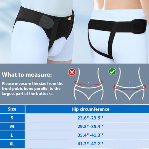 Hernia Belt for Men, Adjustable Waist Strap with 2 Removable Compression Pads, Breathable Material, Large