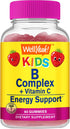 B Complex Gummies for Kids, with Vitamin C, Niacin, B6, Folic Acid, B12, Biotin, Strawberry Flavor, 60 Gummies