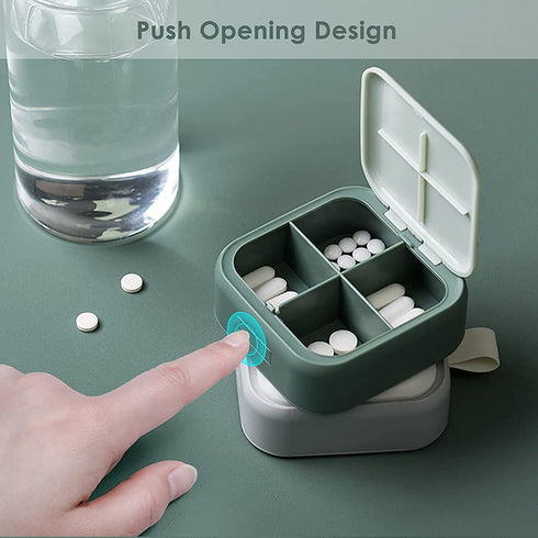 Small Pill Case, Cute Pill Box - Acedada Travel Daily Pill Organizer, Portable Pretty Pill Container for Purse Pocket