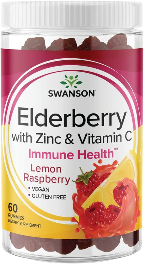 Swanson Elderberry Gummies with Zinc & Vitamin C - Immune Support Supplement