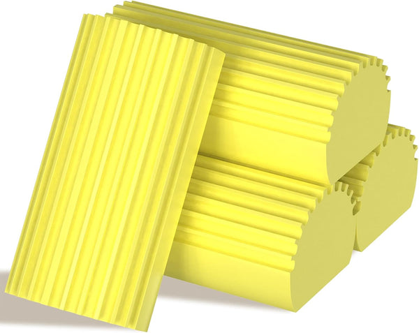 4-Pack Damp Clean Duster Sponge Brush for Cleaning Blinds, Glass, Baseboards, Vents, Mirrors (Yellow)