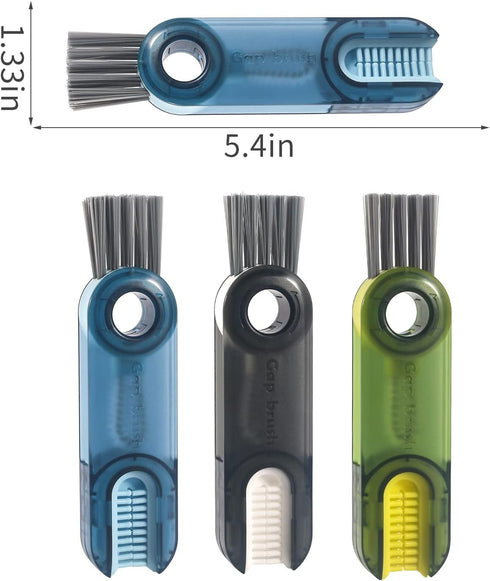 3 in 1 Cup Lid Gap Cleaning Brush Set, Multifunctional Insulation Bottle Cleaning Tools, 3Pcs Blue