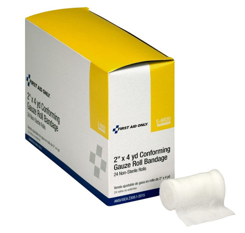 First Aid Only 5-6600 Stretch Gauze Bandage, 4-Yard Length x 2-Inch Width (Box of 24)