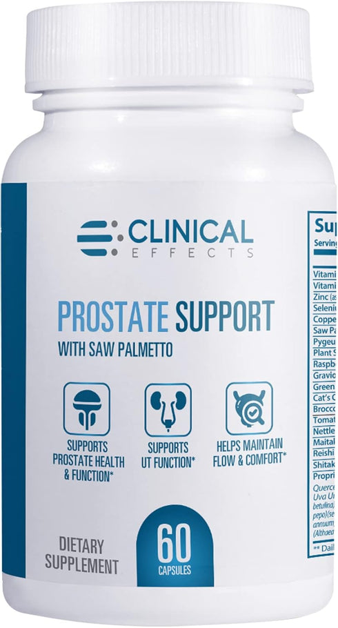 Clinical Effects Prostate Health Supplement, Men's Wellness Formula with Vitamin E & Pumpkin Seed (60 Capsules)