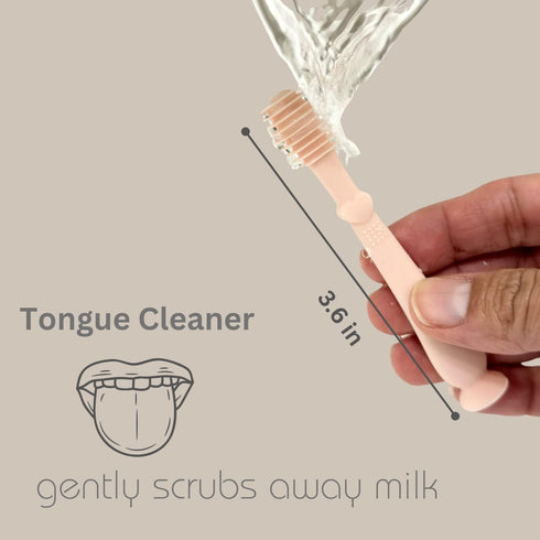 Ali+Oli Oral Care Set for Baby (Blush), Includes Baby Finger Toothbrush x 2, Tongue Scraper, BPA Free