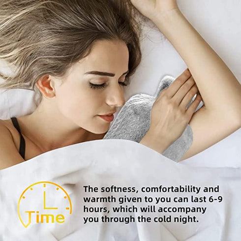 Hot Water Bottle with Soft Cover, 2 Liter Large, Removable Hot Water Bag for Pain Relief, Neck and Shoulders, Feet