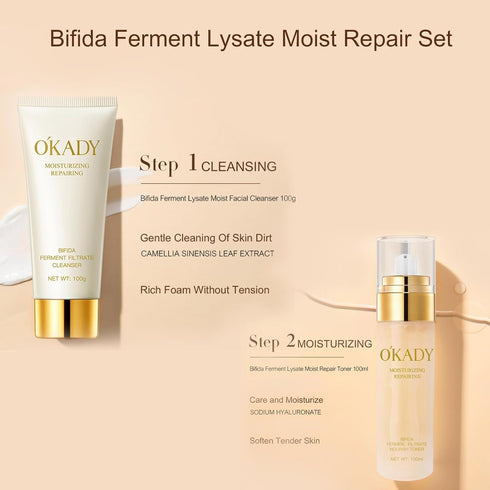 O'KADY Bifida Ferment Lysate Moist Repair Set with Bifidobacterium for Moisturizing Women's Skincare