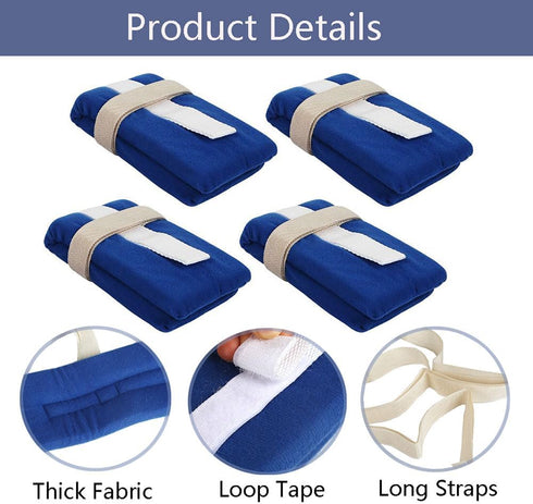 XGOPTS 4Pcs Patient Medical Restraints Adjustable Bed Restraints for Elderly Seniors Dementia Patients Safety Hospital