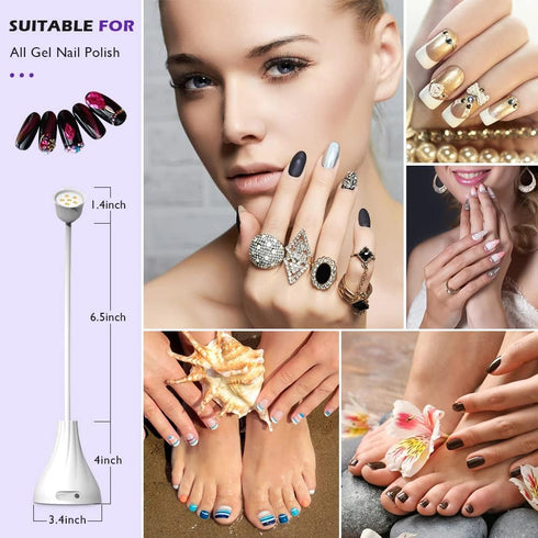 LED UV Nail Lamp, Mini U V Light for Gel Nails, 18W Rechargeable Nail Light Dryer with 60s Timers