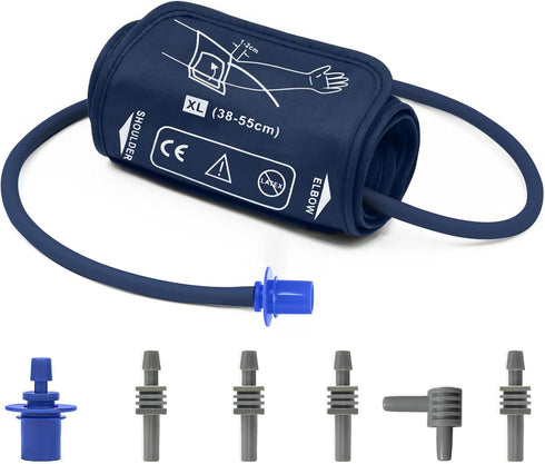 Extra Large Blood Pressure Cuff (38-55cm) for Big Arms, 6 Compatible Connectors for Almost All BP Monitors
