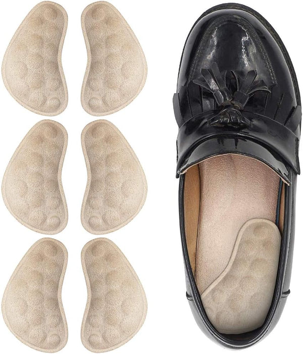 Dr. Foot's Corrective Shoe Inserts - Supination & Over-Pronation Medial & Lateral Heel Wedge Insoles, 3 Pairs Beige