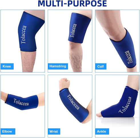 Tolaccea Hot & Cold Therapy Flexible Ice Packs, Reusable Gel Pack for Injury Cold Wrap for Knee, Calf, Elbow