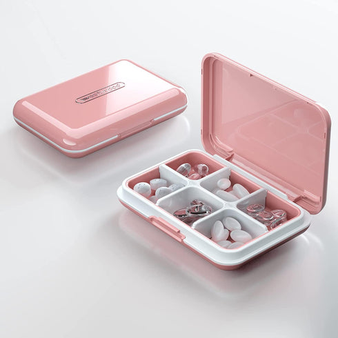 Daily Pill Organizer, Dtouayz Travel Pill Case - Waterproof 6 Compartment Medicine Holder for Vitamins and Supplements